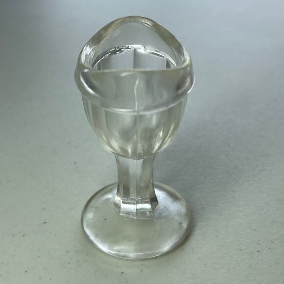 Antique Eye Wash Rinse Stemmed Glass Eye Cup Holder VTG Curiosity Oddity Decor - Picture 4 of 15